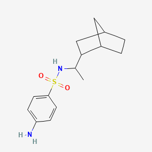 molecular formula C15H22N2O2S B2934336 4-amino-N-(1-{bicyclo[2.2.1]heptan-2-yl}ethyl)benzene-1-sulfonamide CAS No. 1005090-06-1