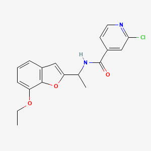 2-chloro-N-[1-(7-ethoxy-1-benzofuran-2-yl)ethyl]pyridine-4-carboxamide