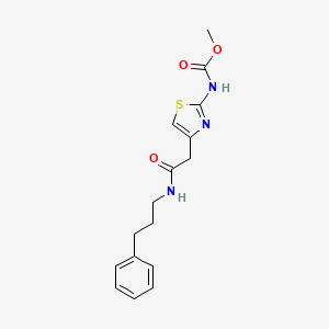 molecular formula C16H19N3O3S B2934348 甲基(4-(2-氧代-2-((3-苯丙基)氨基)乙基)噻唑-2-基)氨基甲酸酯 CAS No. 946313-45-7