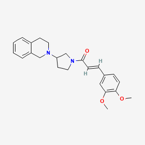 molecular formula C24H28N2O3 B2934350 (E)-1-(3-(3,4-二氢异喹啉-2(1H)-基)吡咯烷-1-基)-3-(3,4-二甲氧基苯基)丙-2-烯-1-酮 CAS No. 2035007-98-6