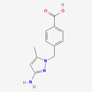 4-[(3-Amino-5-methyl-1H-pyrazol-1-YL)methyl]benzoic acid