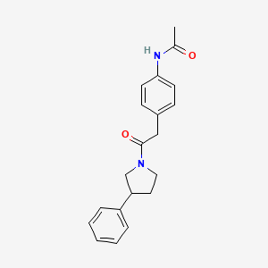 molecular formula C20H22N2O2 B2934362 N-(4-(2-氧代-2-(3-苯基吡咯烷-1-基)乙基)苯基)乙酰胺 CAS No. 2034617-15-5