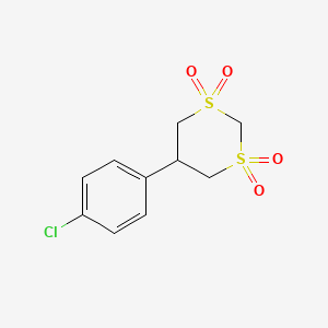molecular formula C10H11ClO4S2 B2934365 5-(4-Chlorophenyl)-1,3-dithiane 1,1,3,3-tetraoxide CAS No. 134835-93-1