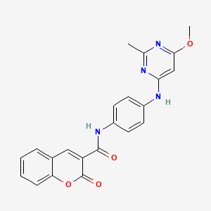 N-(4-((6-methoxy-2-methylpyrimidin-4-yl)amino)phenyl)-2-oxo-2H-chromene-3-carboxamide