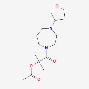 molecular formula C15H26N2O4 B2934377 2-Methyl-1-oxo-1-(4-(tetrahydrofuran-3-yl)-1,4-diazepan-1-yl)propan-2-yl acetate CAS No. 2320891-52-7