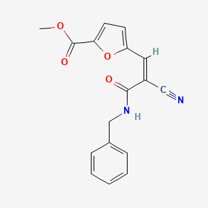 molecular formula C17H14N2O4 B2934379 5-[(Z)-3-(苄氨基)-2-氰基-3-氧代丙-1-烯基]呋喃-2-甲酸甲酯 CAS No. 1241697-67-5