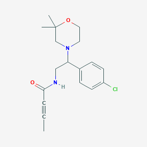 N-[2-(4-chlorophenyl)-2-(2,2-dimethylmorpholin-4-yl)ethyl]but-2-ynamide