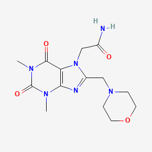 2-[1,3-dimethyl-8-(morpholin-4-ylmethyl)-2,6-dioxo-1,2,3,6-tetrahydro-7H-purin-7-yl]acetamide