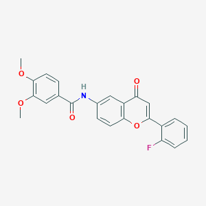 molecular formula C24H18FNO5 B2934383 N-(2-(2-氟苯基)-4-氧代-4H-色满-6-基)-3,4-二甲氧基苯甲酰胺 CAS No. 923235-21-6
