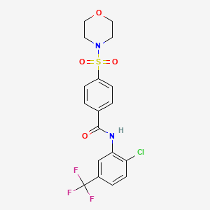 molecular formula C18H16ClF3N2O4S B2934386 N-(2-chloro-5-(trifluoromethyl)phenyl)-4-(morpholinosulfonyl)benzamide CAS No. 392289-89-3