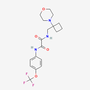 molecular formula C18H22F3N3O4 B2934394 N-[(1-Morpholin-4-ylcyclobutyl)methyl]-N'-[4-(trifluoromethoxy)phenyl]oxamide CAS No. 2380191-09-1