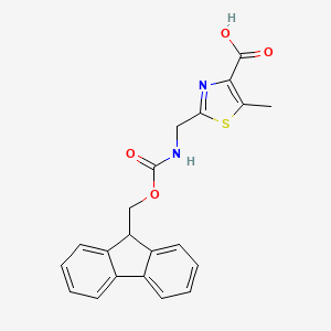 molecular formula C21H18N2O4S B2934397 2-[({[(9H-fluoren-9-yl)methoxy]carbonyl}amino)methyl]-5-methyl-1,3-thiazole-4-carboxylic acid CAS No. 2137710-89-3