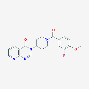 molecular formula C20H19FN4O3 B2934400 3-(1-(3-fluoro-4-methoxybenzoyl)piperidin-4-yl)pyrido[2,3-d]pyrimidin-4(3H)-one CAS No. 2034424-70-7