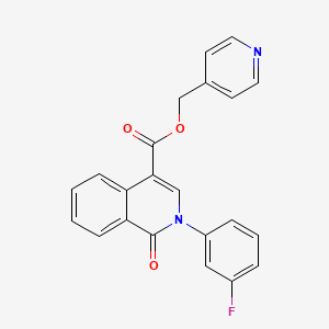 molecular formula C22H15FN2O3 B2934401 Pyridin-4-ylmethyl 2-(3-fluorophenyl)-1-oxo-1,2-dihydroisoquinoline-4-carboxylate CAS No. 1030096-33-3