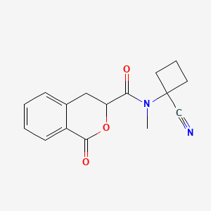 molecular formula C16H16N2O3 B2934407 N-(1-cyanocyclobutyl)-N-methyl-1-oxo-3,4-dihydro-1H-2-benzopyran-3-carboxamide CAS No. 1444304-46-4
