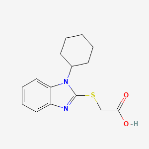 molecular formula C15H18N2O2S B2934411 [(1-cyclohexyl-1H-benzimidazol-2-yl)thio]acetic acid CAS No. 331963-97-4