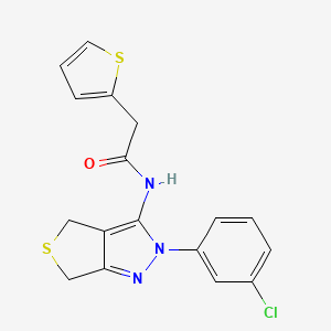 N-[2-(3-chlorophenyl)-4,6-dihydrothieno[3,4-c]pyrazol-3-yl]-2-thiophen-2-ylacetamide