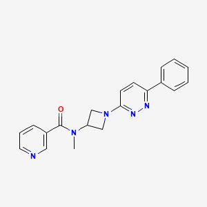molecular formula C20H19N5O B2934429 N-Methyl-N-[1-(6-phenylpyridazin-3-yl)azetidin-3-yl]pyridine-3-carboxamide CAS No. 2380087-95-4