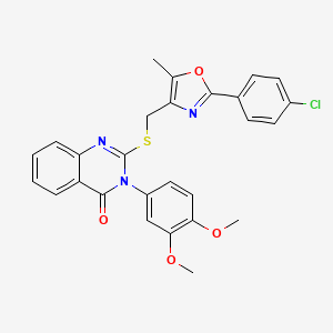 2-(((2-(4-chlorophenyl)-5-methyloxazol-4-yl)methyl)thio)-3-(3,4-dimethoxyphenyl)quinazolin-4(3H)-one