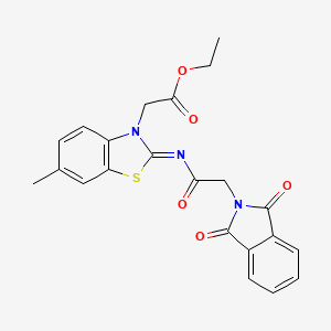 ethyl 2-[(2Z)-2-{[2-(1,3-dioxo-2,3-dihydro-1H-isoindol-2-yl)acetyl]imino}-6-methyl-2,3-dihydro-1,3-benzothiazol-3-yl]acetate