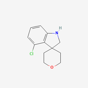 molecular formula C12H14ClNO B2934449 4-Chloro-1,2-dihydrospiro[indole-3,4'-oxane] CAS No. 1412906-69-4