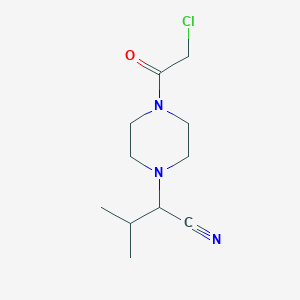 molecular formula C11H18ClN3O B2934450 2-[4-(2-Chloroacetyl)piperazin-1-yl]-3-methylbutanenitrile CAS No. 923106-59-6