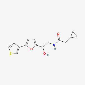 molecular formula C15H17NO3S B2934462 2-cyclopropyl-N-(2-hydroxy-2-(5-(thiophen-3-yl)furan-2-yl)ethyl)acetamide CAS No. 2034434-24-5