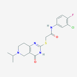 molecular formula C18H20ClFN4O2S B2934466 N-(3-chloro-4-fluorophenyl)-2-((6-isopropyl-4-oxo-3,4,5,6,7,8-hexahydropyrido[4,3-d]pyrimidin-2-yl)thio)acetamide CAS No. 902887-03-0