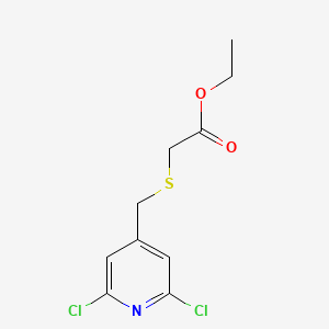 molecular formula C10H11Cl2NO2S B2934469 2-{[(2,6-二氯吡啶-4-基)甲基]硫烷基}乙酸乙酯 CAS No. 286436-12-2