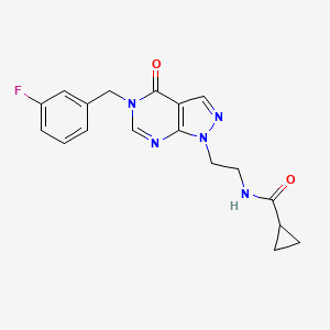 N-(2-(5-(3-fluorobenzyl)-4-oxo-4,5-dihydro-1H-pyrazolo[3,4-d]pyrimidin-1-yl)ethyl)cyclopropanecarboxamide