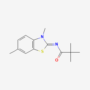 molecular formula C14H18N2OS B2934477 N-(3,6-二甲基-1,3-苯并噻唑-2-亚甲基)-2,2-二甲基丙酰胺 CAS No. 326025-15-4