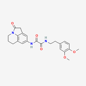 molecular formula C23H25N3O5 B2934481 N1-(3,4-dimethoxyphenethyl)-N2-(2-oxo-2,4,5,6-tetrahydro-1H-pyrrolo[3,2,1-ij]quinolin-8-yl)oxalamide CAS No. 898454-68-7