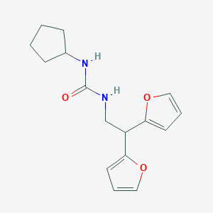 1-Cyclopentyl-3-(2,2-di(furan-2-yl)ethyl)urea