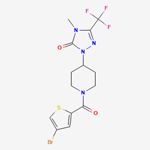 molecular formula C14H14BrF3N4O2S B2934487 1-(1-(4-溴噻吩-2-羰基)哌啶-4-基)-4-甲基-3-(三氟甲基)-1H-1,2,4-三唑-5(4H)-酮 CAS No. 2034282-41-0