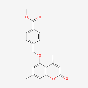 molecular formula C20H18O5 B2934488 methyl 4-{[(4,7-dimethyl-2-oxo-2H-chromen-5-yl)oxy]methyl}benzoate CAS No. 694467-96-4
