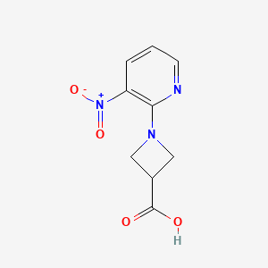 molecular formula C9H9N3O4 B2934489 1-(3-硝基吡啶-2-基)氮杂环丁-3-甲酸 CAS No. 866156-87-8