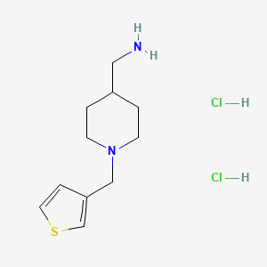 molecular formula C11H20Cl2N2S B2934494 [1-(Thiophen-3-ylmethyl)piperidin-4-yl]methanamine;dihydrochloride CAS No. 2108168-67-6