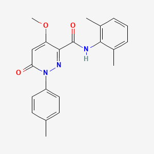 molecular formula C21H21N3O3 B2934495 N-(2,6-dimethylphenyl)-4-methoxy-1-(4-methylphenyl)-6-oxopyridazine-3-carboxamide CAS No. 1004392-52-2