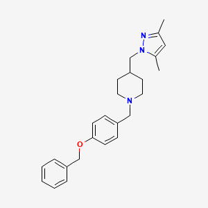 molecular formula C25H31N3O B2934496 1-(4-(benzyloxy)benzyl)-4-((3,5-dimethyl-1H-pyrazol-1-yl)methyl)piperidine CAS No. 1396760-17-0