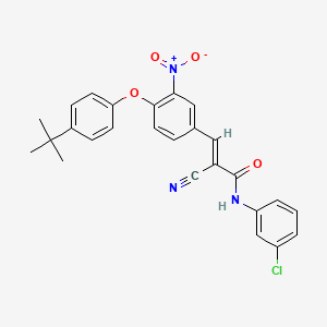 (E)-3-[4-(4-tert-butylphenoxy)-3-nitrophenyl]-N-(3-chlorophenyl)-2-cyanoprop-2-enamide