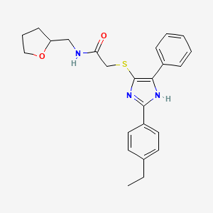 molecular formula C24H27N3O2S B2934510 2-((2-(4-乙基苯基)-5-苯基-1H-咪唑-4-基)硫代)-N-((四氢呋喃-2-基)甲基)乙酰胺 CAS No. 950273-00-4