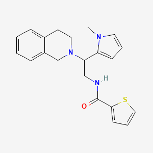 molecular formula C21H23N3OS B2934517 N-(2-(3,4-二氢异喹啉-2(1H)-基)-2-(1-甲基-1H-吡咯-2-基)乙基)噻吩-2-甲酰胺 CAS No. 1049361-66-1