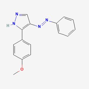 molecular formula C16H14N4O B2934519 3-(4-methoxyphenyl)-4H-pyrazol-4-one N-phenylhydrazone CAS No. 338414-32-7