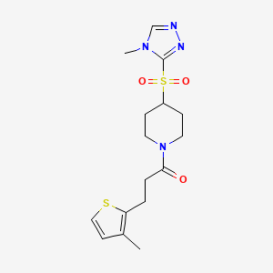 1-(4-((4-methyl-4H-1,2,4-triazol-3-yl)sulfonyl)piperidin-1-yl)-3-(3-methylthiophen-2-yl)propan-1-one