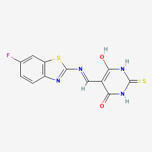 5-(((6-fluorobenzo[d]thiazol-2-yl)amino)methylene)-2-thioxodihydropyrimidine-4,6(1H,5H)-dione