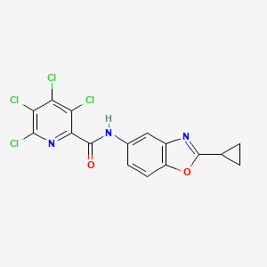 3,4,5,6-tetrachloro-N-(2-cyclopropyl-1,3-benzoxazol-5-yl)pyridine-2-carboxamide