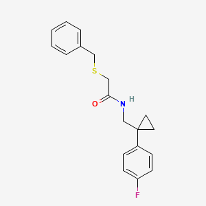 2-(benzylthio)-N-((1-(4-fluorophenyl)cyclopropyl)methyl)acetamide