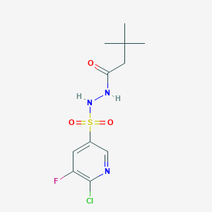 N'-[(6-chloro-5-fluoropyridin-3-yl)sulfonyl]-3,3-dimethylbutanehydrazide