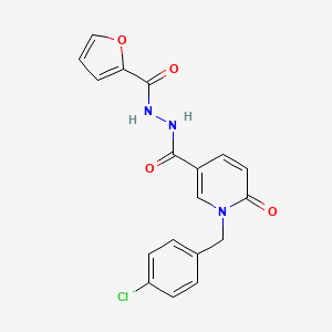 molecular formula C18H14ClN3O4 B2934542 1-(4-chlorobenzyl)-N'-(furan-2-carbonyl)-6-oxo-1,6-dihydropyridine-3-carbohydrazide CAS No. 1105243-86-4