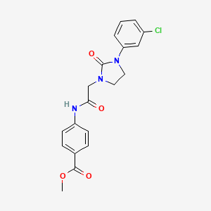 Methyl 4-(2-(3-(3-chlorophenyl)-2-oxoimidazolidin-1-yl)acetamido)benzoate